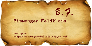 Biswanger Felícia névjegykártya